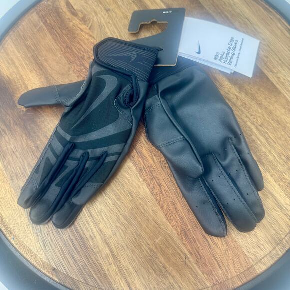 Nike Alpha Huarache Edge Batting Gloves Size Youth Medium Black NWT - Picture 1 of 4